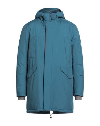 Herno Laminar Man Coat Slate Blue Size 48 Polyester In Blue