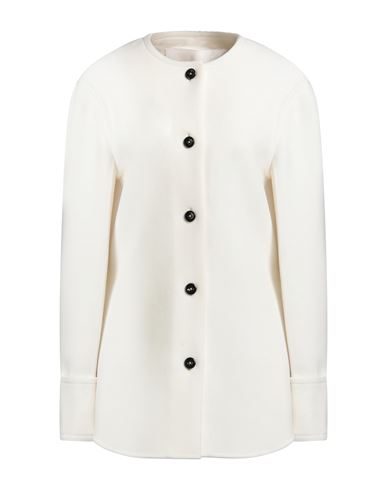 Jil Sander Woman Coat Cream Size 6 Virgin Wool In Neutral