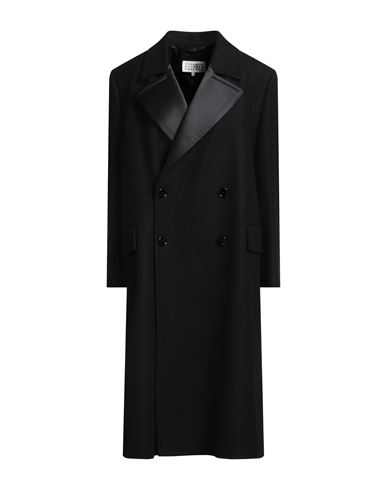 Mm6 Maison Margiela Woman Coat Black Size M Wool, Polyamide, Polyester In Black