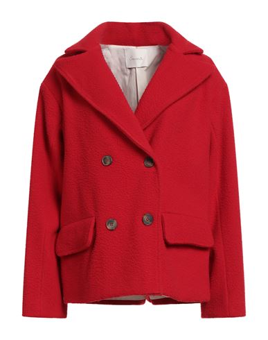 Souvenir Woman Coat Red Size M Wool, Polyamide In Red