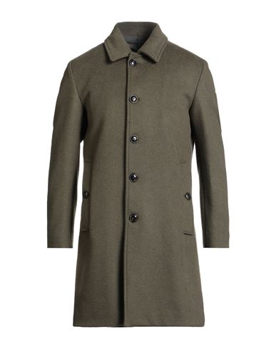 Outfit Out/fit Man Coat Military Green Size 36 Wool, Polyester In Green