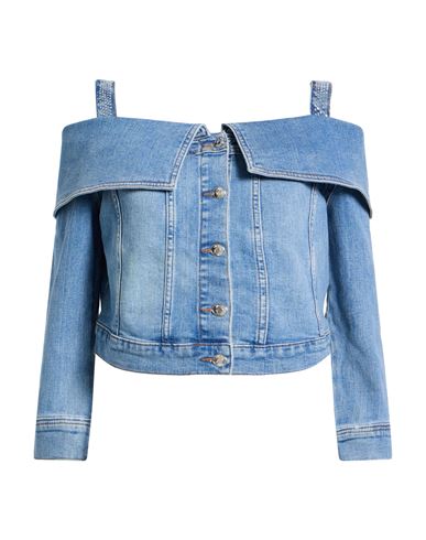 Liu •jo Crystal-embellished Denim Jacket In Blue
