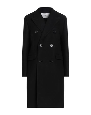 Ami Alexandre Mattiussi Woman Coat Black Size 6 Virgin Wool