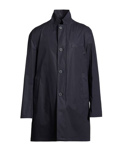 Herno Man Overcoat & Trench Coat Navy Size 46 Cotton, Elastane, Polyurethane In Black