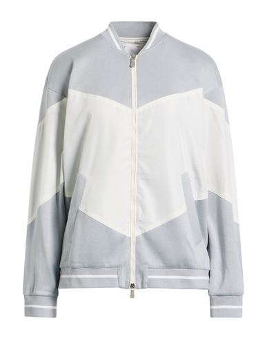 Eleventy Woman Jacket Grey Size S Cotton, Polyamide In Gray