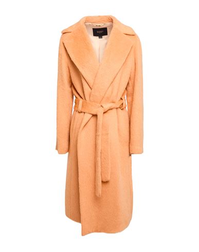 Seventy Venezia Woman Coat Mandarin Size 10 Alpaca Wool, Virgin Wool In Brown