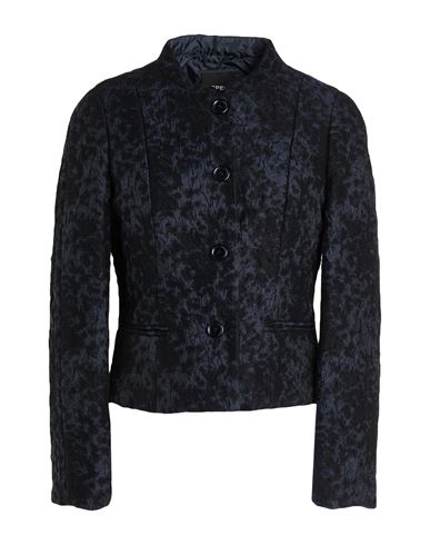 Aspesi Woman Coat Midnight Blue Size 12 Wool, Polyamide, Silk In Black