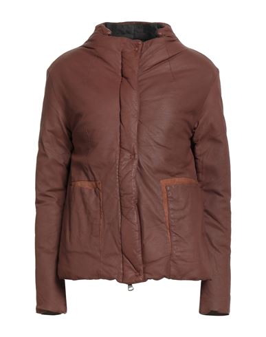 Transit Par-such Woman Jacket Brown Size 2 Lambskin, Virgin Wool, Polyamide, Elastane In Brown