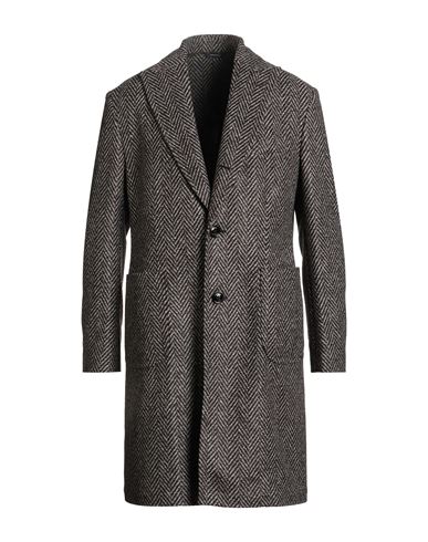 Tombolini Man Coat Dark Brown Size 44 Polyester, Acrylic, Virgin Wool In Gray