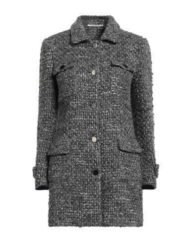 Tagliatore 02-05 Woman Coat Grey Size 4 Virgin Wool, Polyamide, Acrylic, Cotton, Polyester In Gray