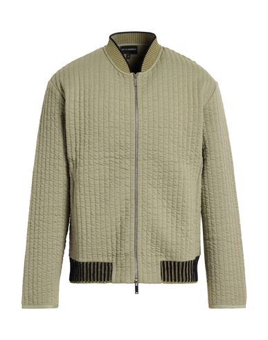 Emporio Armani Man Jacket Sage Green Size L Cotton, Polyester, Elastane In Green