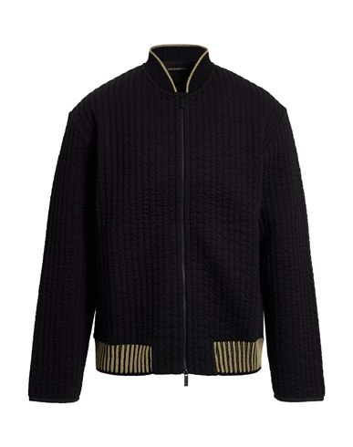 Emporio Armani Man Jacket Black Size L Cotton, Polyester, Elastane In Black