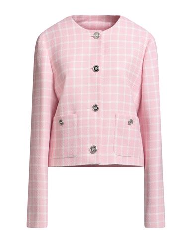 Versace Woman Jacket Pink Size 12 Virgin Wool, Polyamide In Pink