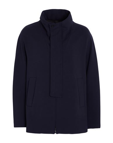 Hevo Hevò Man Coat Navy Size 40 Polyester, Elastic Fibres In Blue