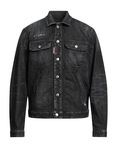 Dsquared2 'boxy Denim Jacket With Distressing' In Black