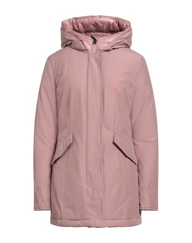 Woolrich Woman Puffer Blush Size L Cotton, Polyamide In Pink