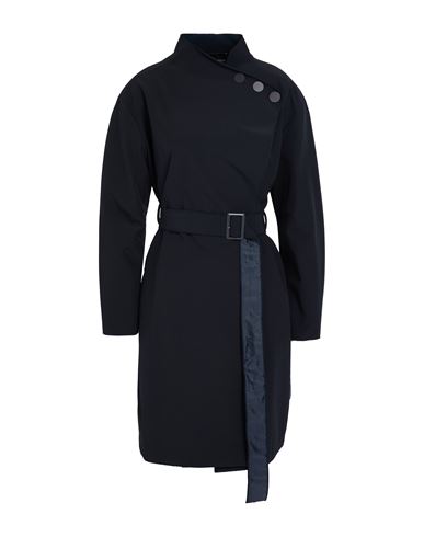 Emporio Armani Woman Overcoat & Trench Coat Midnight Blue Size 12 Polyester, Elastane In Blue