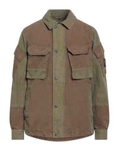Belstaff Man Jacket Khaki Size 3xl Polyamide, Cotton In Green