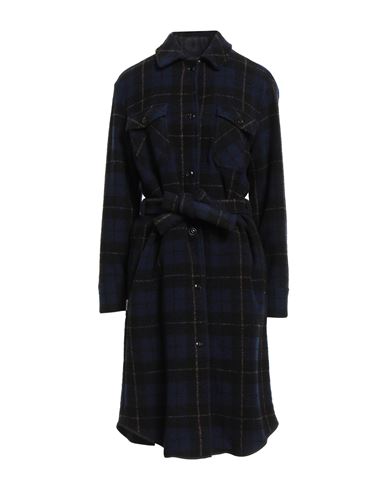 Woolrich Woman Coat Navy Size M Polyester, Virgin Wool In Blue