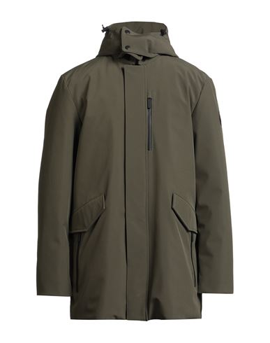 Woolrich Man Puffer Military Green Size S Polyester, Elastane In Brown