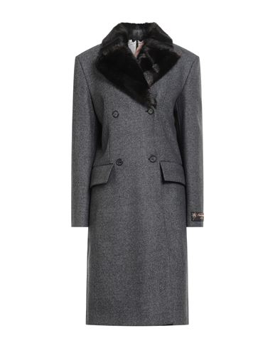 N°21 Woman Coat Grey Size 4 Wool, Polyamide, Elastane, Modal, Polyester In Gray