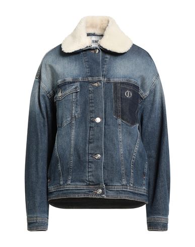 Iceberg Woman Denim Outerwear Blue Size 6 Cotton, Elastane, Polyester, Acrylic In Blue