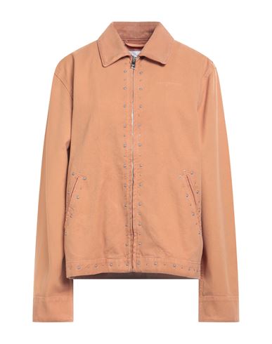 Msgm Woman Jacket Camel Size 12 Cotton In Brown