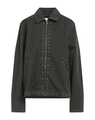 Msgm Woman Jacket Charcoal Size 12 Cotton In Gray