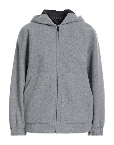 Icona By Kaos Woman Jacket Grey Size 8 Polyester, Acrylic, Wool In Gray