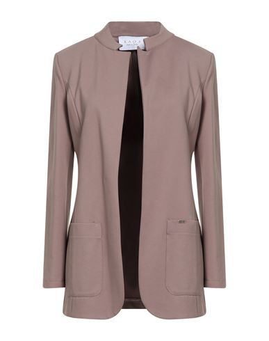 Kaos Woman Overcoat & Trench Coat Taupe Size 10 Viscose, Polyamide, Elastane In Gray
