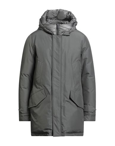 Woolrich Man Puffer Grey Size M Cotton, Polyamide In Gray