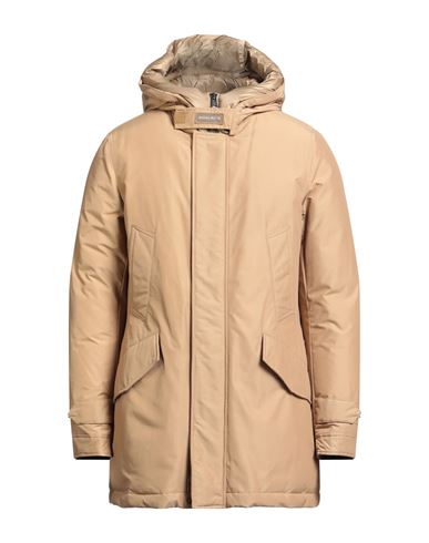 Woolrich Man Puffer Beige Size M Cotton, Polyamide In Neutral