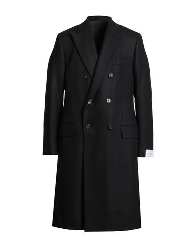 Caruso Man Coat Black Size 44 Wool, Cashmere In Black
