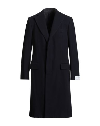 Caruso Man Coat Navy Size 44 Wool In Blue