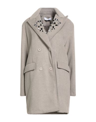 Kaos Woman Coat Light Grey Size M Polyester, Viscose In Gray