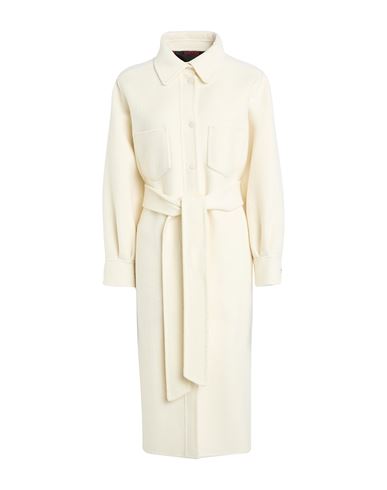 Paltò Woman Coat Ivory Size 8 Wool, Nylon In Multi