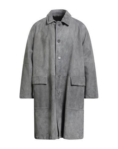 Salvatore Santoro Man Coat Grey Size 40 Ovine Leather In Gray