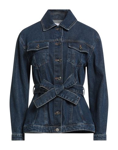 Caractere Caractère Woman Denim Outerwear Blue Size 12 Cotton In Blue