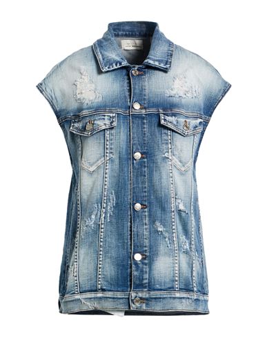 Vicolo Woman Denim Outerwear Blue Size Onesize Cotton, Elastane In Blue