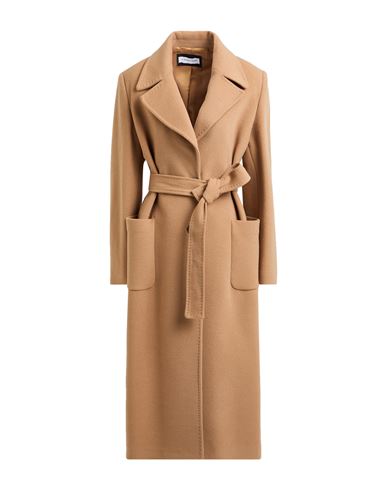 Caractere Caractère Woman Coat Camel Size 14 Wool, Polyamide, Elastane In Neutral