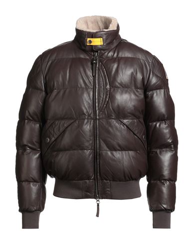 Parajumpers Man Puffer Dark Brown Size L Lambskin In Brown