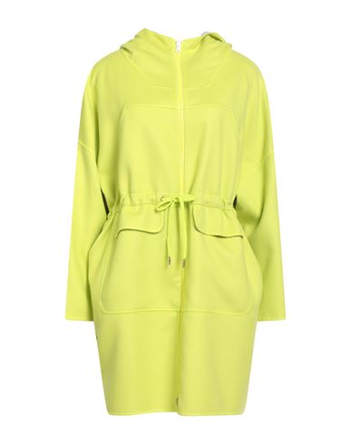 Herno Woman Overcoat & Trench Coat Lime Green Size 12 Virgin Wool, Polyester In Yellow