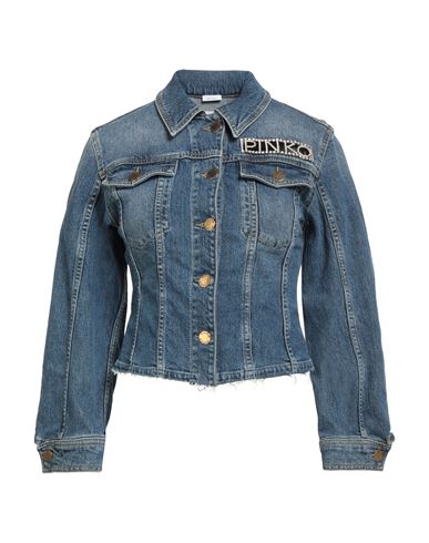 Pinko Denim Woman Denim Outerwear Blue Size 2 Cotton, Elastane In Blue