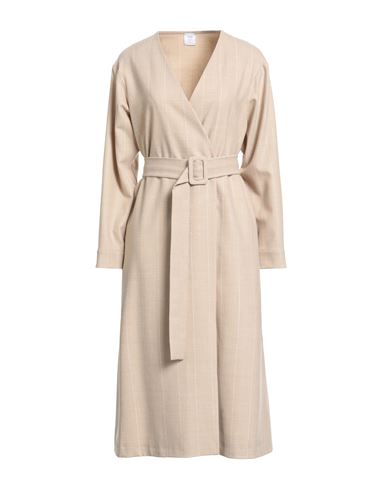 Eleventy Woman Overcoat & Trench Coat Sand Size 2 Wool, Elastane In Neutral