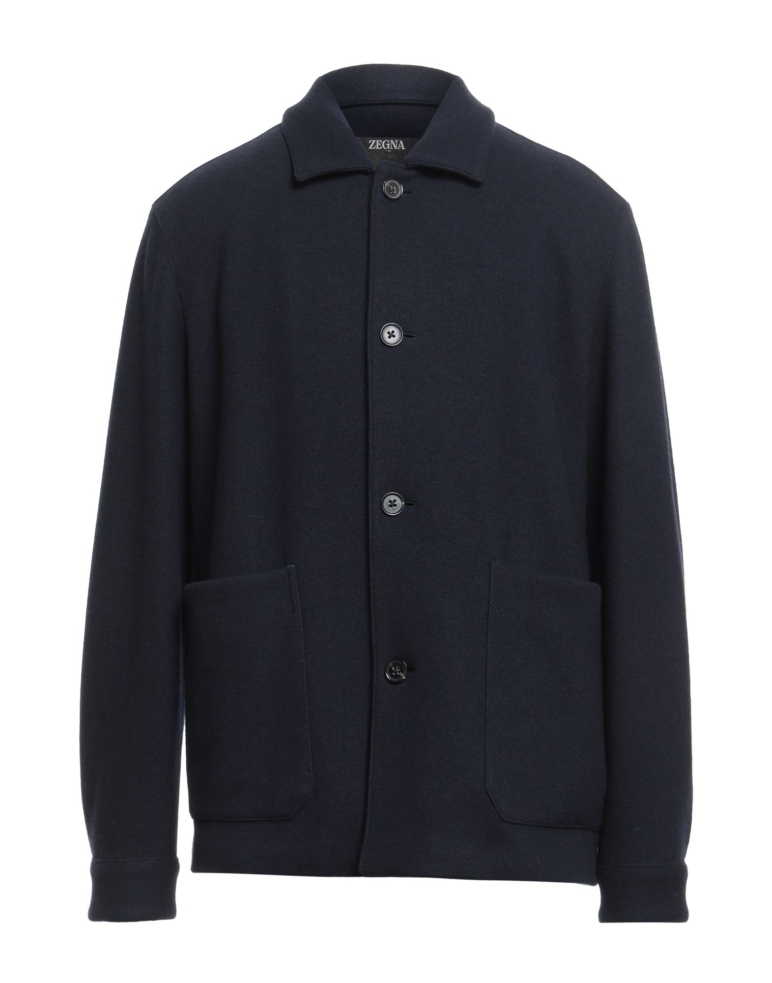 【美品】エルメネジルドゼニア　ウールコート　キルティング　フーディ　ネイビー　S SKINNY】ウールブレンドニットチェスターコート/ネイビー/4S