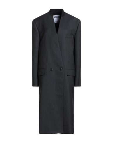 Moschino Couture Woman Coat Charcoal Size 8 Virgin Wool In Blue