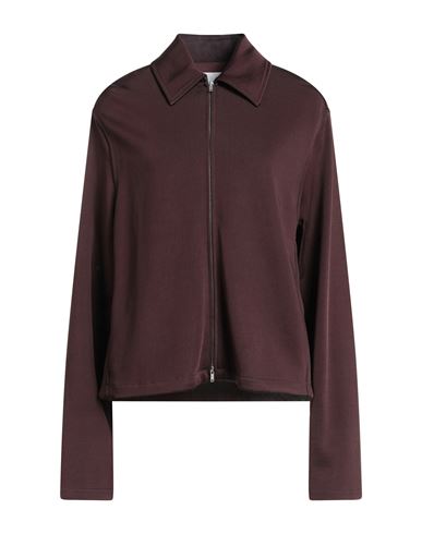 Jil Sander Woman Jacket Dark Brown Size 6 Viscose, Virgin Wool, Polyamide, Elastane In Brown