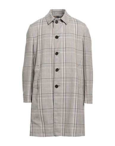 Lardini Man Overcoat & Trench Coat Dark Brown Size 40 Wool, Linen In Gray