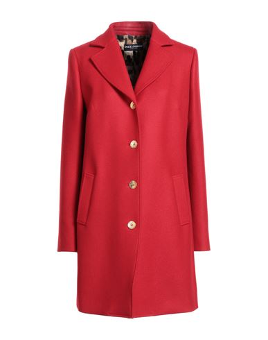 Dolce & Gabbana Woman Coat Red Size 6 Virgin Wool, Lycra In Red