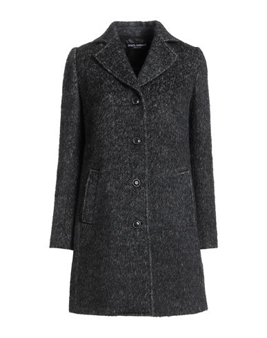 Dolce & Gabbana Woman Coat Charcoal Size 6 Virgin Wool, Alpaca Wool, Mohair Wool, Polyamide In Gray